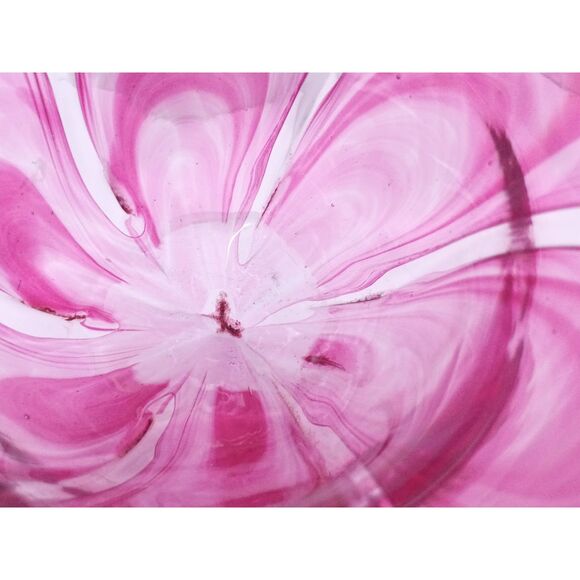 Murano Lavorazione Vintage Art Glass Pink Tulip Petal Vase / Candle Holder - Picture 10 of 10